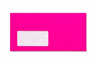 Hülle DIN lang, mit Fenster »Neon-Außendruck pink«