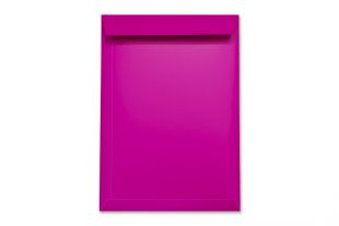 Hülle DIN C4, Chromokarton glänzend pink